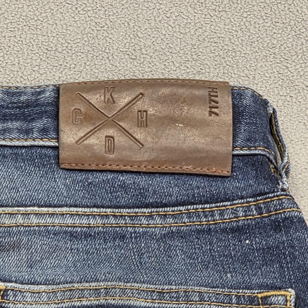 Selvedge Jeans Mens Blue Slim Skinny Stretch Distressed Fits 30x30 - Picture 3 of 15